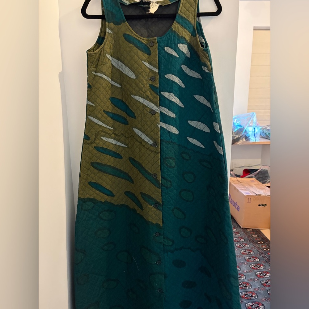 Marimekko Teal and Olive Maxi Dress